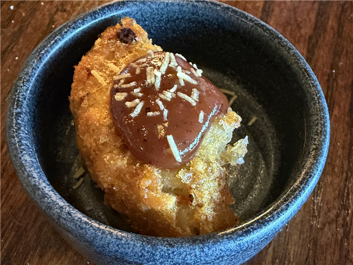 potato crisp canape with tamarind